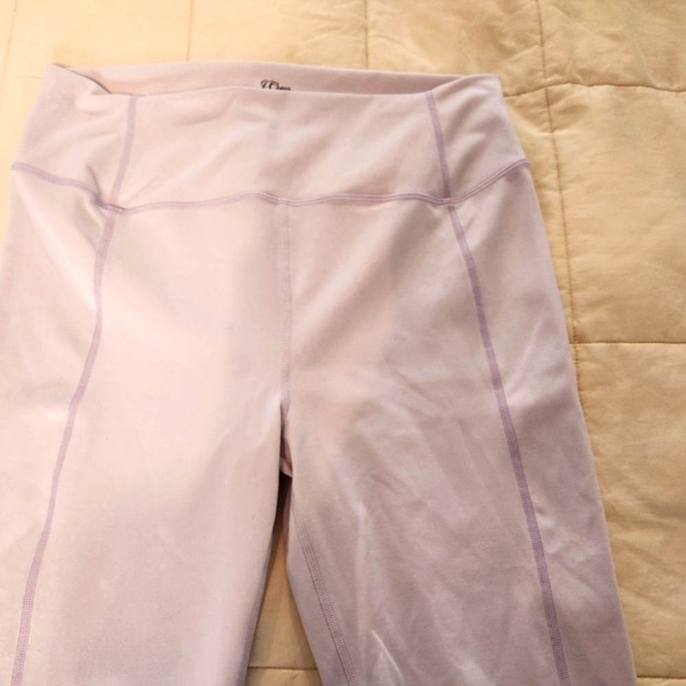 J. Crew Leggings Lavender Purple Stretch Sz L EUC Yoga Athleisure Gym Stretch